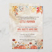 Invitation Un Petit Citrouille Automne Automne Automne Baby s (Devant / Derrière)