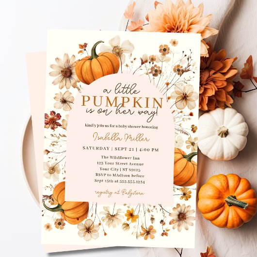 Invitation Un Petit Citrouille Automne Automne Automne Baby s