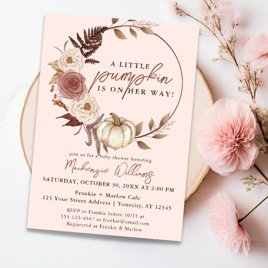 Invitation Un Petit Citrouille Automne Automne Automne Baby s