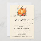 Invitation Un petit Citrouille Automne automne Baby shower mi (Devant)