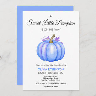 Invitation Un Petit Citrouille Automne Automne Bleu Baby show
