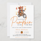 Invitation Un Petit Citrouille Automne Automne CUIR Baby show (Devant)
