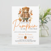 Invitation Un Petit Citrouille Automne Automne CUIR Baby show (Debout devant)