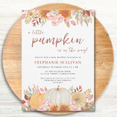 Invitation Un Petit Citrouille Automne Baby shower Floral Aut