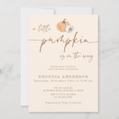 Invitation Un petit Citrouille Automne Baby shower neutre de (Devant)