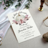 Invitation Un Petit Citrouille Automne Élégante Fleurs Violet