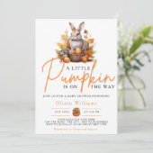 Invitation Un Petit Citrouille Automne RABBIT Baby shower (Debout devant)