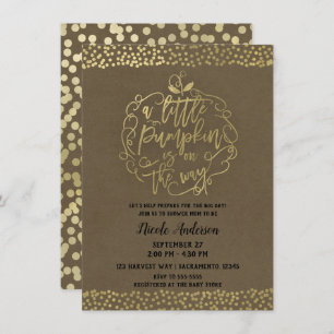 Invitation Un petit Citrouille Automne Rustique Baby shower d