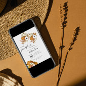 Invitation Un Petit Citrouille | Baby shower floral aquarelle