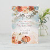 Invitation Un Petit Citrouille | Baby shower floral de automn (Debout devant)