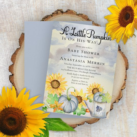 Invitation Un Petit Citrouille | Baby shower pour garçons Sun