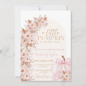 Invitation Un Petit Citrouille Boho Bow Bébé Fille Shower Aut (Devant)