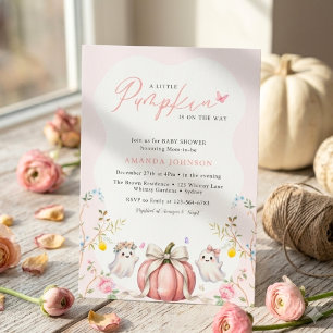 Invitation Un Petit Citrouille Boo Mignon Fête de Naissance R