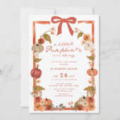 Invitation Un Petit Citrouille Chute Floral Bow Baby shower (Devant)