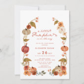 Invitation Un Petit Citrouille Chute Floral Bow Baby shower (Devant)