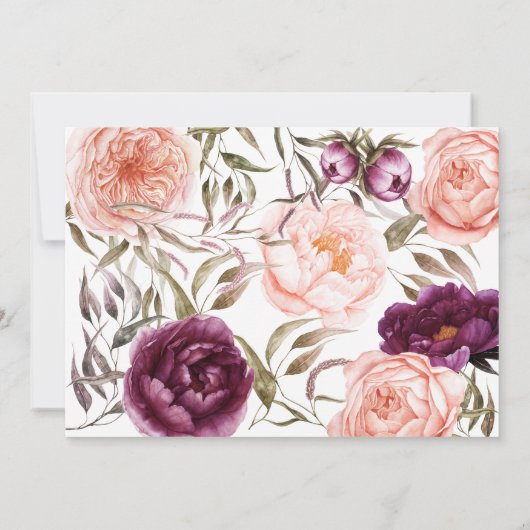 Invitation Un petit citrouille chute violet pêche photo d'ann (Dos)