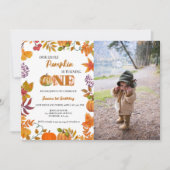 Invitation Un petit Citrouille devient une fille 1er annivers (Devant)