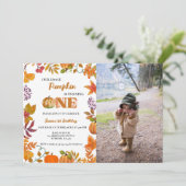 Invitation Un petit Citrouille devient une fille 1er annivers (Debout devant)