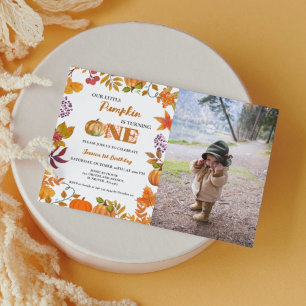 Invitation Un petit Citrouille devient une fille 1er annivers