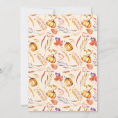 Invitation Un Petit Citrouille Élégant Automne Floral (Dos)