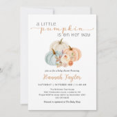 Invitation Un Petit Citrouille En Chemin Baby shower D'Automn (Devant)