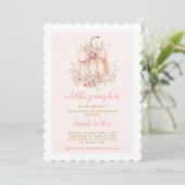 Invitation Un petit citrouille en vichy automne baby shower f (Debout devant)