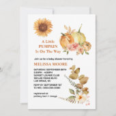 Invitation Un petit citrouille est en baby shower (Devant)