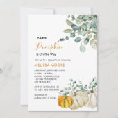 Invitation Un petit citrouille est en baby shower (Devant)