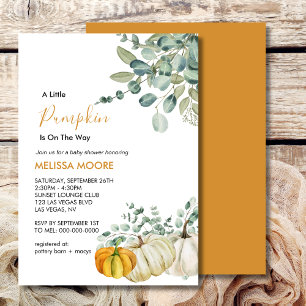 Invitation Un petit citrouille est en baby shower