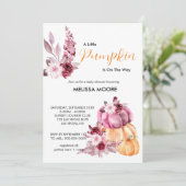 Invitation Un petit citrouille est en baby shower (Debout devant)
