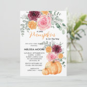 Invitation Un petit citrouille est en baby shower (Debout devant)