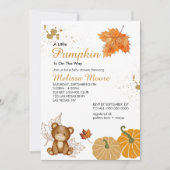 Invitation Un petit citrouille est en baby shower (Devant)