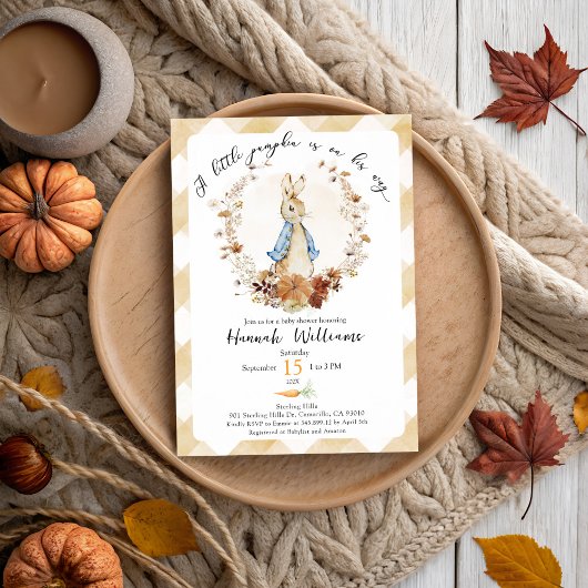 Invitation Un petit Citrouille est en chemin baby shower Invi