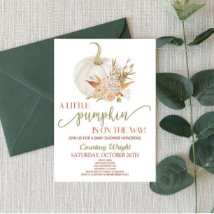 Invitation Un Petit Citrouille Est En Route ! Baby shower