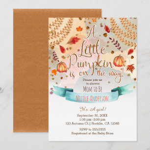 Invitation Un petit citrouille est en route Baby Shower Autom