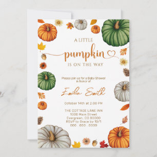 Invitation Un petit citrouille est en route, Baby shower d'au