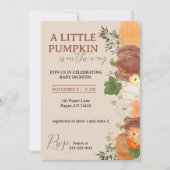 Invitation Un petit Citrouille est en route Baby shower Invit (Devant)