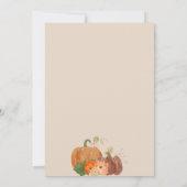 Invitation Un petit Citrouille est en route Baby shower Invit (Dos)