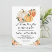 Invitation Un petit Citrouille est en route Baby shower Invit (Debout devant)