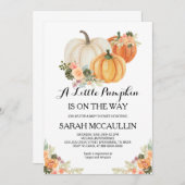 Invitation Un petit Citrouille est en route Baby shower Invit (Devant / Derrière)