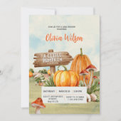 Invitation Un Petit Citrouille Est En Route baby shower Rusti (Devant)