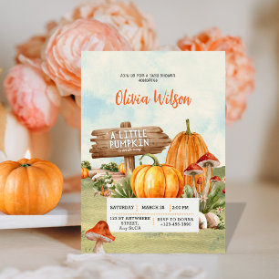 Invitation Un Petit Citrouille Est En Route baby shower Rusti