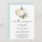 Invitation Un petit Citrouille est en route Fall Baby shower  (Devant / Derrière)