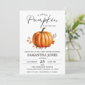 Invitation Un petit citrouille est en route Fête de bébé d'au (Debout devant)