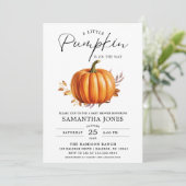 Invitation Un Petit Citrouille Est En Route Fête Prénatale D' (Debout devant)