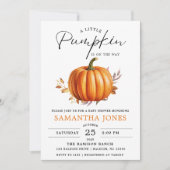Invitation Un Petit Citrouille Est En Route Fête Prénatale D' (Devant)