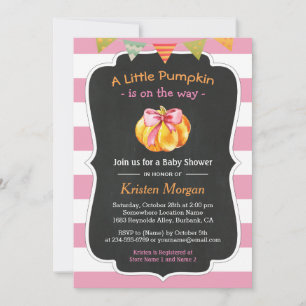 Invitation Un petit Citrouille est sur le Baby shower Way Gir