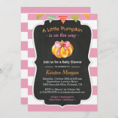 Invitation Un petit Citrouille est sur le Baby shower Way Gir (Devant / Derrière)