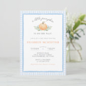 Invitation Un petit Citrouille est sur le chemin Baby shower (Debout devant)