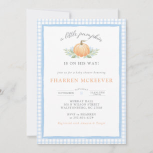 Invitation Un petit Citrouille est sur le chemin Baby shower
